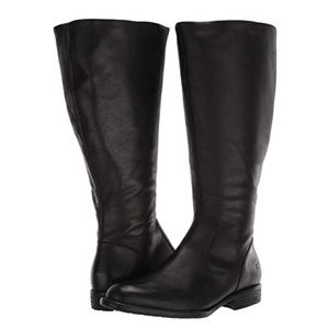 NEW BORN: North, Black Leather Knee High Boots, Wide Calf Riding Boots
